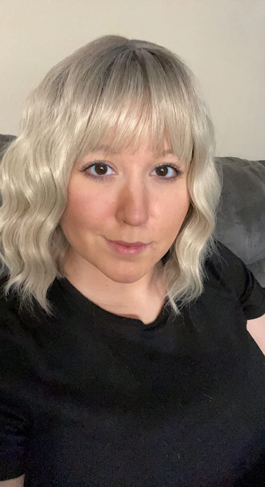 Bob Blonde Ondulée Perruques Cheveux Naturels