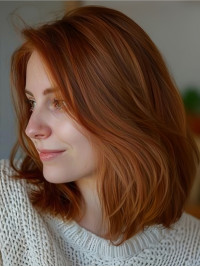 Perruques De Cheveux Humains Droites En Dentelle Avant En Cuivre De 12" Sans Frange