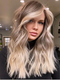 Perruques Longues De 18 Pouces Avec Reflets Blonds En Dentelle Frontale 100 % Cheveux Humains