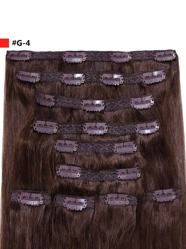 20" 200G 10 Pièces Clip Classique Dans Les Extensions De Cheveux Humains Remy