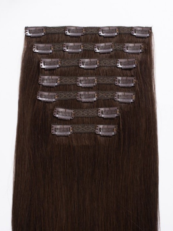 20" 180G 7 Pièces Clip Classique Dans Les Extensions De Cheveux Humains