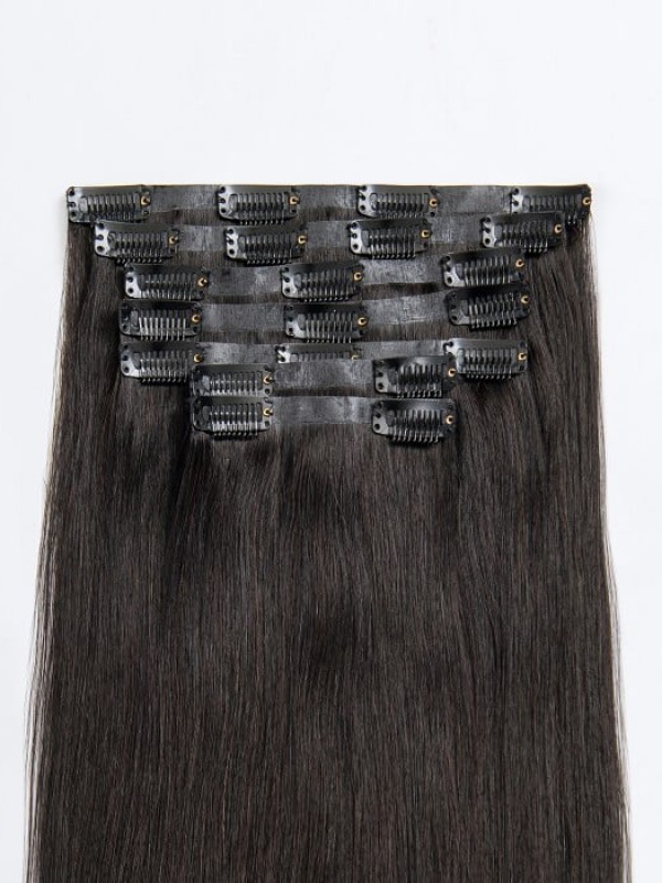 16" 120G 7 Pièces Clip Invisible Dans Les Extensions De Cheveux Humains Remy