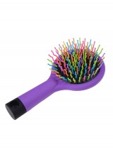 Rainbow Purple Brush Perm Peigne De Beauté Droit Ondulé Avec Miroir