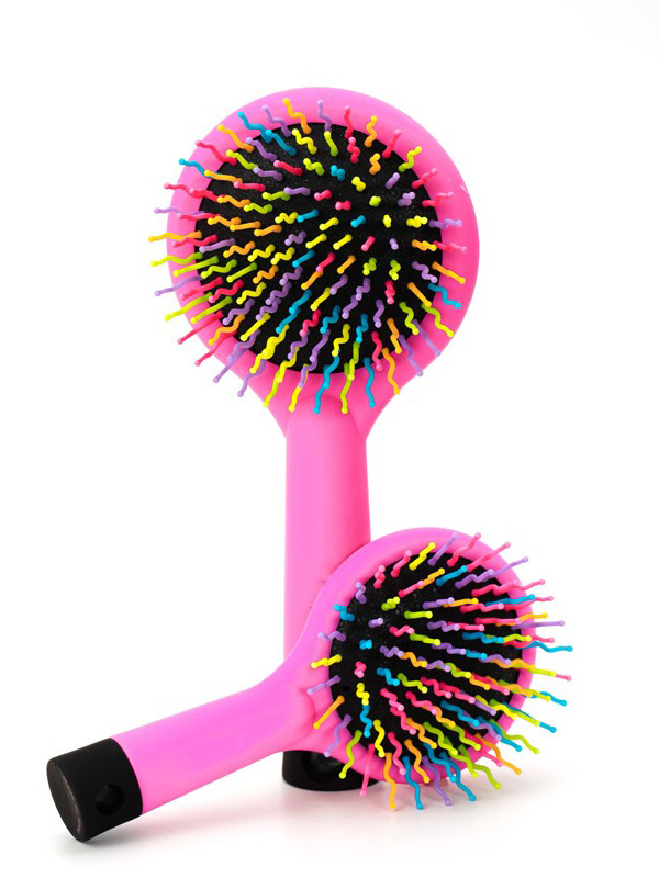 59/5000Rainbow Brush Perm Peigne De Beauté Droit Ondulé Avec Miroir