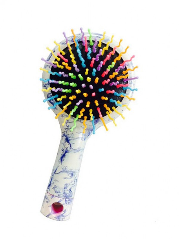 Porcelaine Rainbow Brush Perm Peigne De Beauté Droit Ondulé Avec Miroir