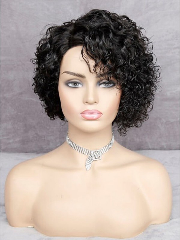 Cheveux Naturels Remy Dentelle Devant Perruques Pixie Cut 130% Densité Femmes'S Courte Lace Perruques