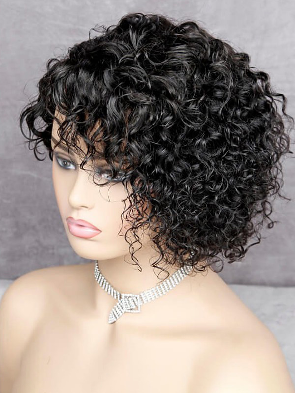 Cheveux Naturels Remy Dentelle Devant Perruques Pixie Cut 130% Densité Femmes'S Courte Lace Perruques