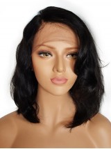 Cheveux Naturels Remy Unprocessed Cheveux Naturels Remy Dentelle Devant Perruques Bob Courte Bob Deep Parting Style Brazilian Hair Ondulée Natural Perruques