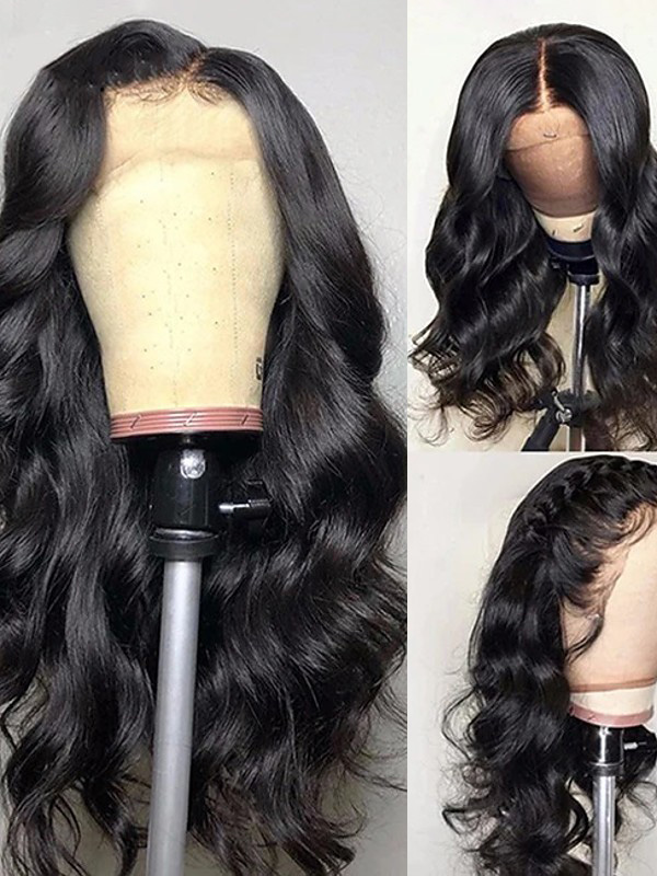 Cheveux Naturels Remy Dentelle Devant Perruques Style De Partie Libre Brazilian Hair Body Wave Natural Perruques 150%