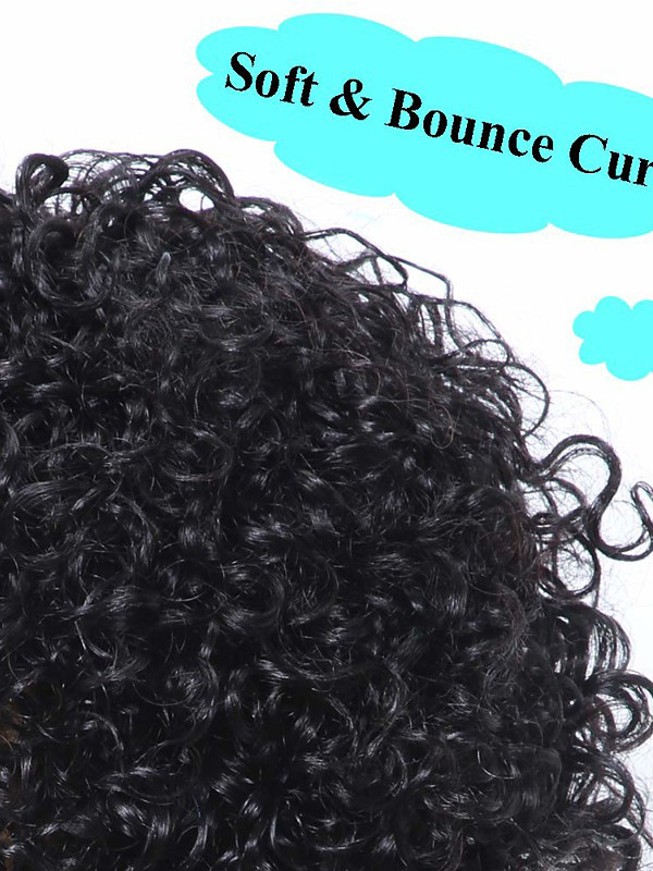 Bouclée Afro Bouclée Bob Asymmetrical Noir Naturel Party Femmes Perruques