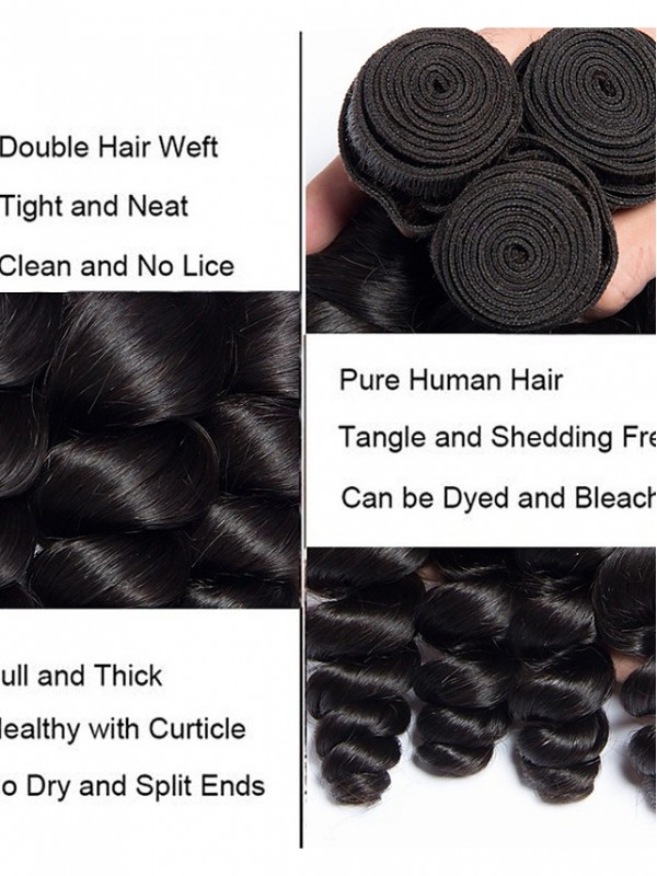 3 Paquets De Cheveux Tisse Les Cheveux Malaisiens Ondulés Extensions De Cheveux Humains Remy Cheveux Humains 100% Remy Cheveux Armure Paquets 300G