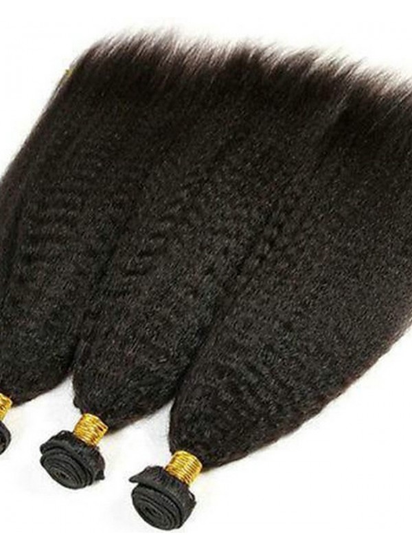 3 Paquets De Cheveux Tisse Des Cheveux Brésiliens Yaki Extensions De Cheveux Humains Remy Cheveux Humains 100% Remy Cheveux Armure Paquets 300G