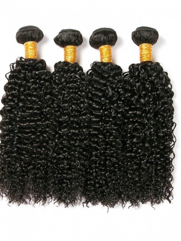 4 Paquets Cheveux Tisse Cheveux Péruviens Crépus Bouclés Extensions De Cheveux Humains Remy Cheveux Humains 100% Remy Cheveux Armure Paquets 400G