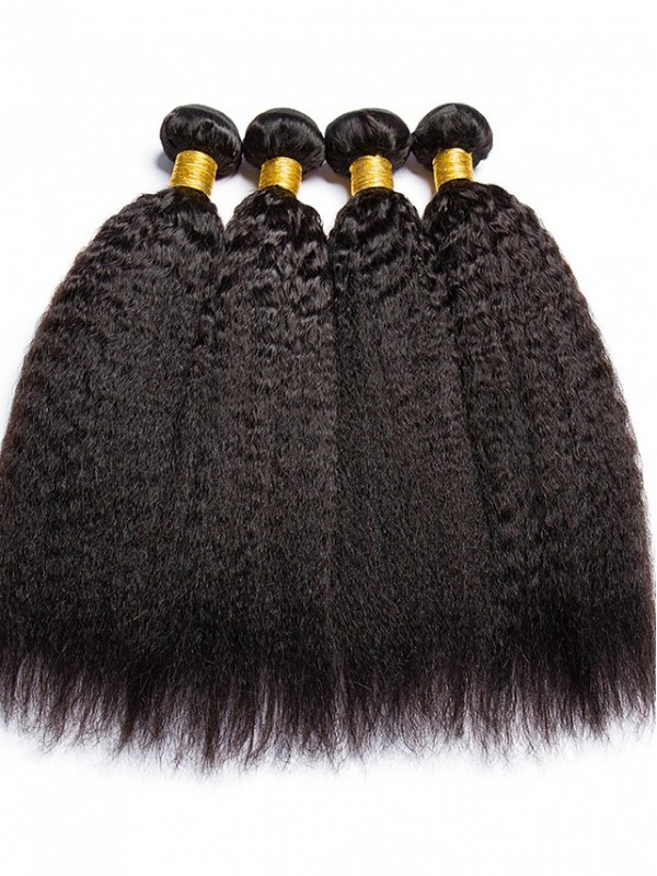 4 Paquets De Cheveux Tisse Les Cheveux Brésiliens Yaki Extensions De Cheveux Humains 400G De Cheveux Humains