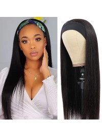 Bandeau Attaché Demi-Perruques De Cheveux Brésiliens Pour Les Femmes Noires Couleur Naturelle Fabriquée À La Machine