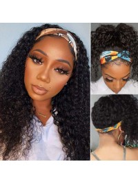 Perruques Bandeau Bouclés Pour Femmes Noires Perruque De Cheveux Humains Avec Bandeau Attaché