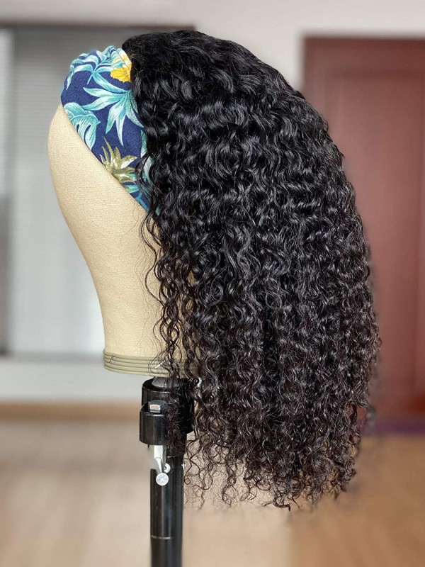 Aucun Lace Front Wigs Brésiliens Deep Curly Demi-Perruques Pour Les Femmes Noires