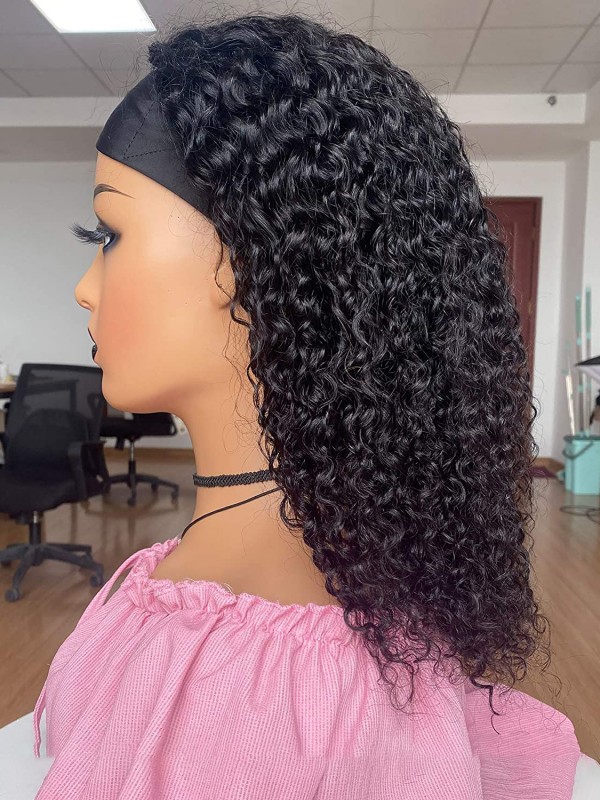 Aucun Lace Front Wigs Brésiliens Deep Curly Demi-Perruques Pour Les Femmes Noires