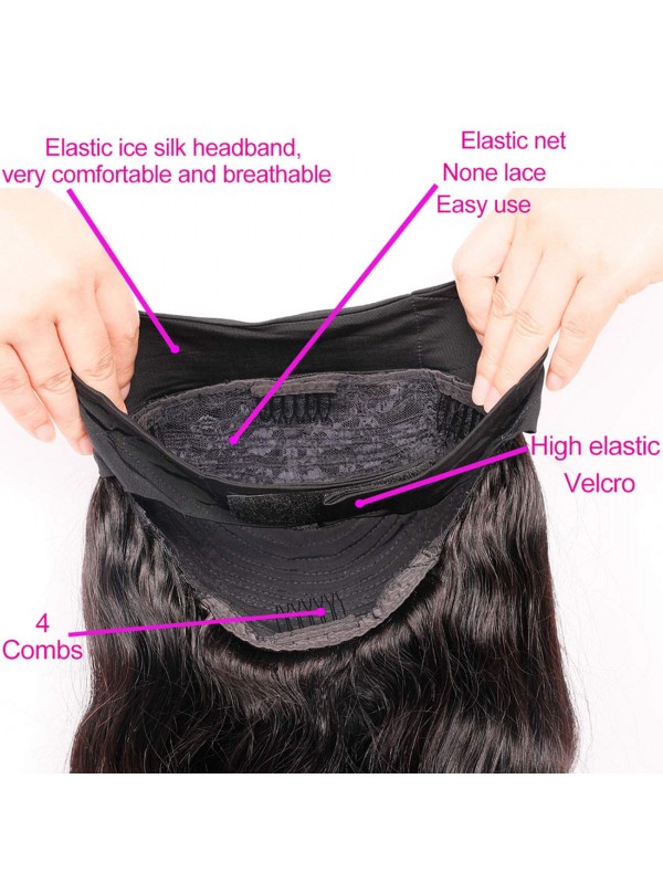 Perruques De Bandeau De Vague De Corps De Cheveux Humains Pour Les Femmes Noires Sans Colle Aucune Perruque Avant De Lacet