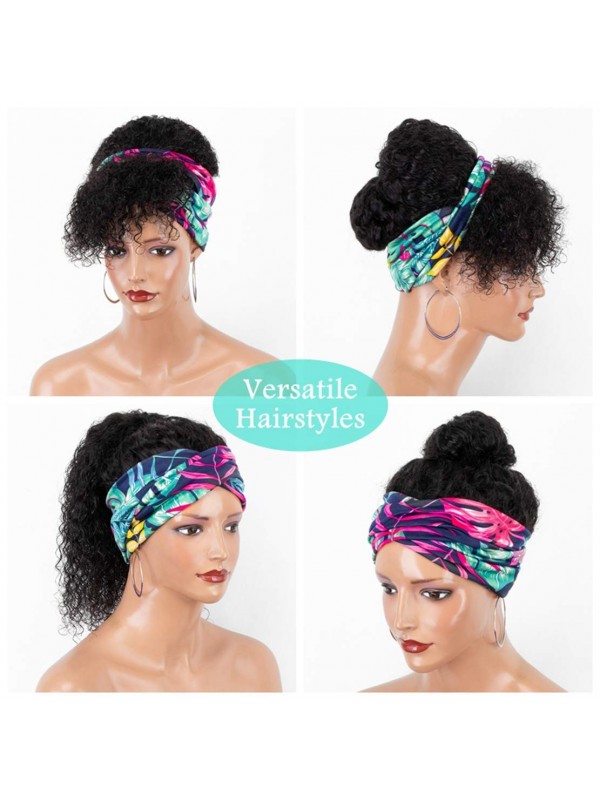 Bandeau Perruque Sans Colle Perruques De Cheveux Humains Pour Les Femmes Noires Brésilien Remy Vague Profonde De Cheveux Humains Bouclés