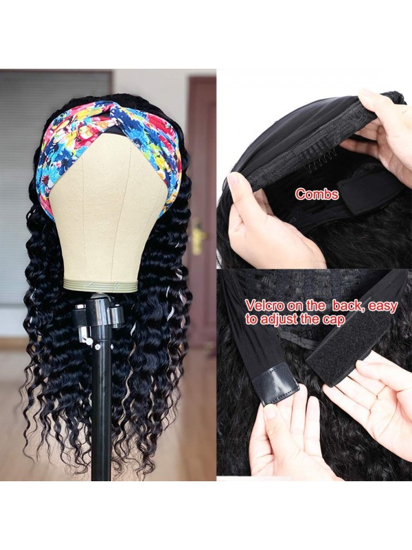 Headband Wig Cheveux Humains Deep Wave Headband Perruques Pour Les Femmes Noires