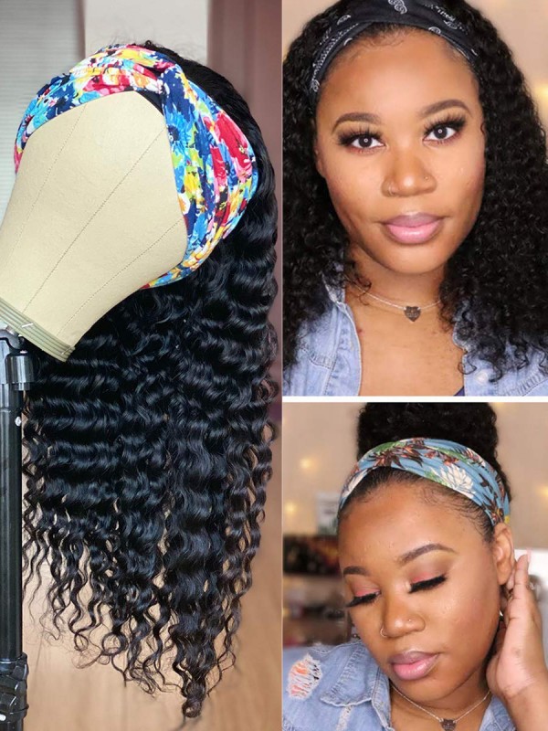 Headband Wig Cheveux Humains Deep Wave Headband Perruques Pour Les Femmes Noires