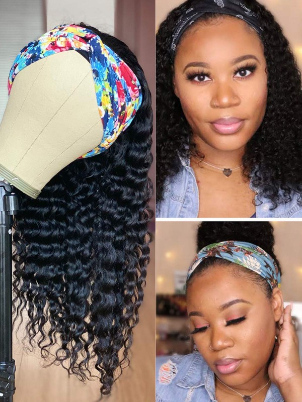 Headband Wig Cheveux Humains Deep Wave Headband Perruques Pour Les Femmes Noires