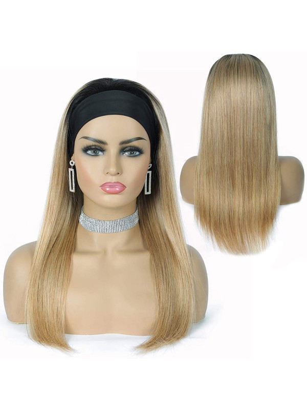 Ombre Bandeau Perruques Couleur De Cheveux Humains Bandeau Perruque Aucune Perruques Avant De Lacet Droite Longue Blonde