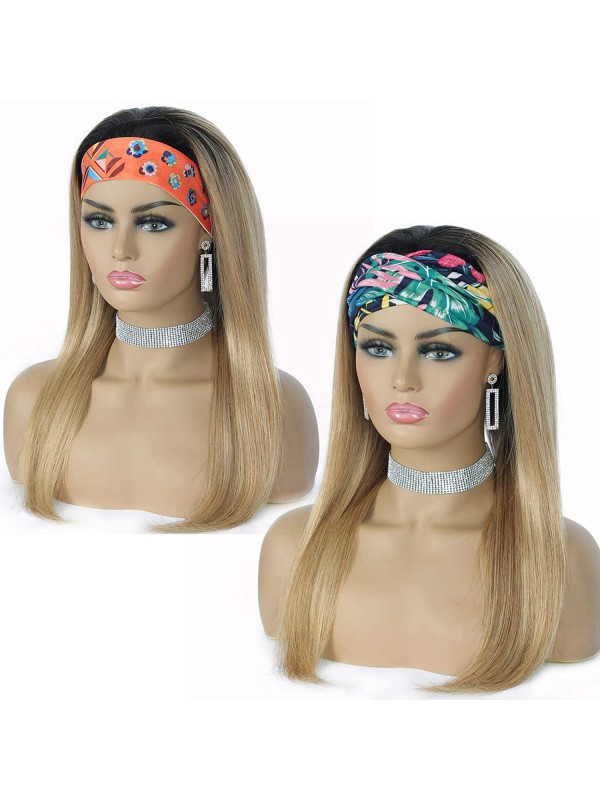 Ombre Bandeau Perruques Couleur De Cheveux Humains Bandeau Perruque Aucune Perruques Avant De Lacet Droite Longue Blonde