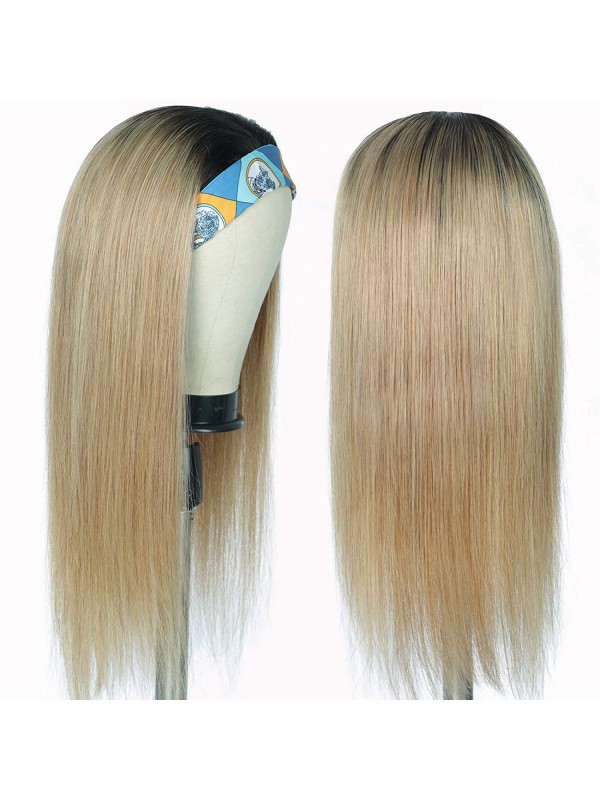 Ombre Bandeau Perruques Couleur De Cheveux Humains Bandeau Perruque Aucune Perruques Avant De Lacet Droite Longue Blonde