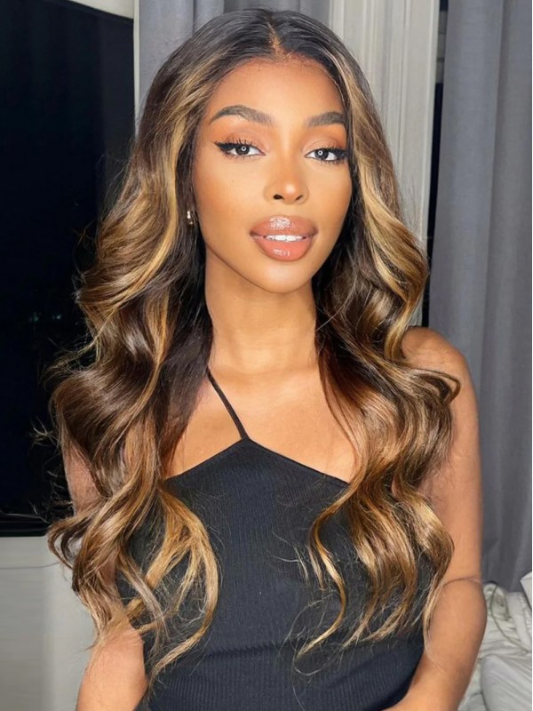 Ombre 18 Pouces Brown Perruques De Cheveux Humains Pour Les Femmes Noires