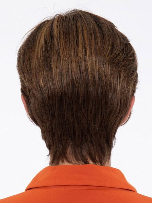 Perruques De Cheveux Humains Courtes Avant De Lacet Perruques Brunes Droites
