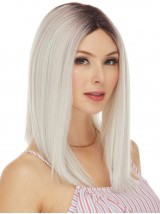 Cheveux Raides Bob Partie Centrale Longueur D'épaule Mode Remy Perruques De Cheveux Humains