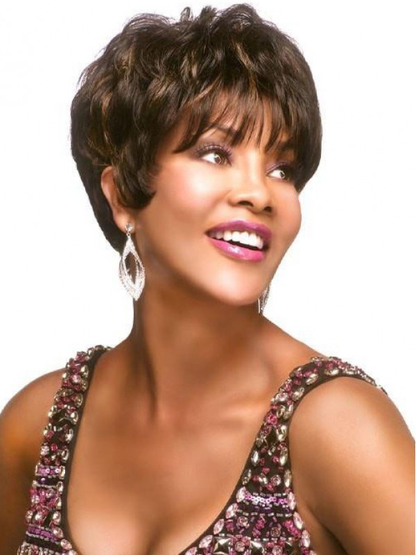 Perruque De Cheveux Humains Capless Brune De 8 Pouces