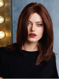 Perruques Réalistes De Cheveux Humains Remy Lisses En Couches De 14"