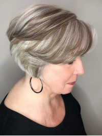 Perruques De Cheveux Humains Courtes En Dentelle Avant 8" Gris Bob Coiffure
