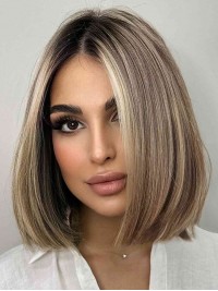 Perruques Capless En Cheveux Humains Raides Pour Femmes De 10"