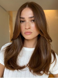 Perruques A Couches 16" Droites Capless 100 % Cheveux Humains