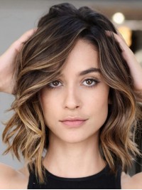 Perruques 100% Cheveux Humains Ondulés Ombrés De 12"