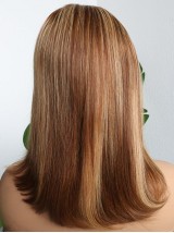 Perruques En Cheveux Humains Dentelle Devant Ombrée Sans Frange De 14"