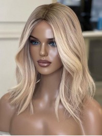 Perruques De Cheveux Humains Pleine Dentelle Naturelle Sans Colle Blonde Longue