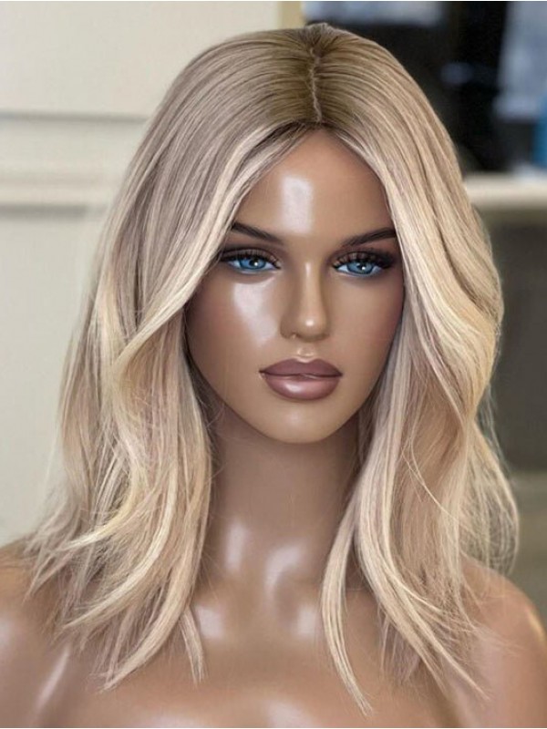 Perruques De Cheveux Humains Pleine Dentelle Naturelle Sans Colle Blonde Longue
