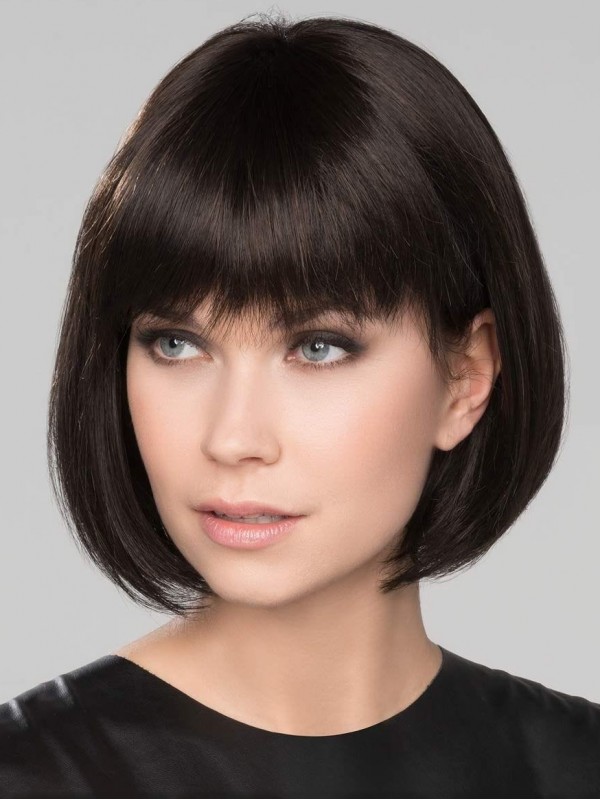 Charmantes Perruques De Cheveux Humains Sans Bonnet Bob 10"
