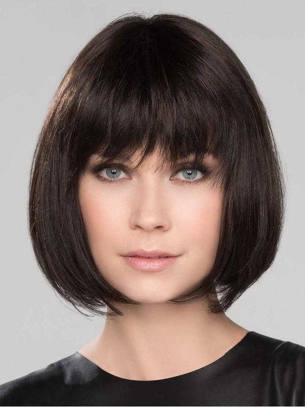 Charmantes Perruques De Cheveux Humains Sans Bonnet Bob 10"