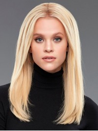 Perruques En Cheveux Humains Capless Naturels Longues Et Lisses Avec Raie Au Milieu