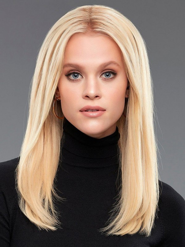 Perruques En Cheveux Humains Capless Naturels Longues Et Lisses Avec Raie Au Milieu