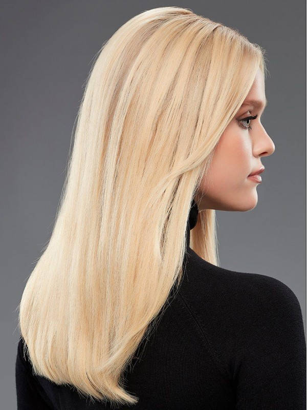 Perruques En Cheveux Humains Capless Naturels Longues Et Lisses Avec Raie Au Milieu