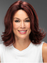 Perruques De Cheveux Humains Rouges Sans Bonnet Bob 12"