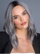 Lace Wig Ondulé Gris Perruques Synthétiques En Ligne