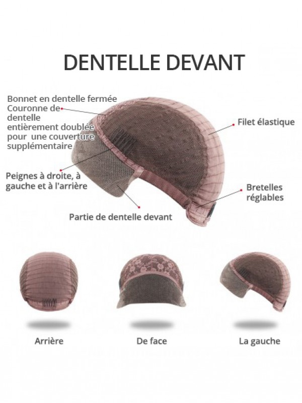 150% Densité Longue Ondulée Dentelle Devant 100% Cheveux Naturels Remy Avec une frange latérale